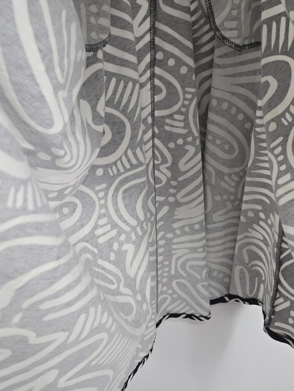 Nooworks Dress Black  White Sleeveless Ripple Print Midi Pockets - Picture 9 of 13